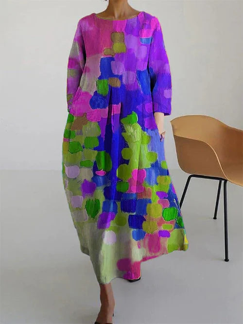 Robe fleurie légère pour femme, imprimé romantique et coupe évasée. Idéale pour l'été, le printemps ou les vacances.