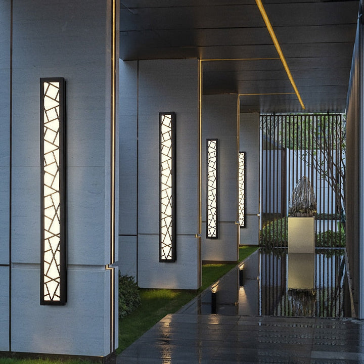Applique murale LED design extérieur, idéale pour éclairage de façade, jardin et terrasse, luminaire moderne.