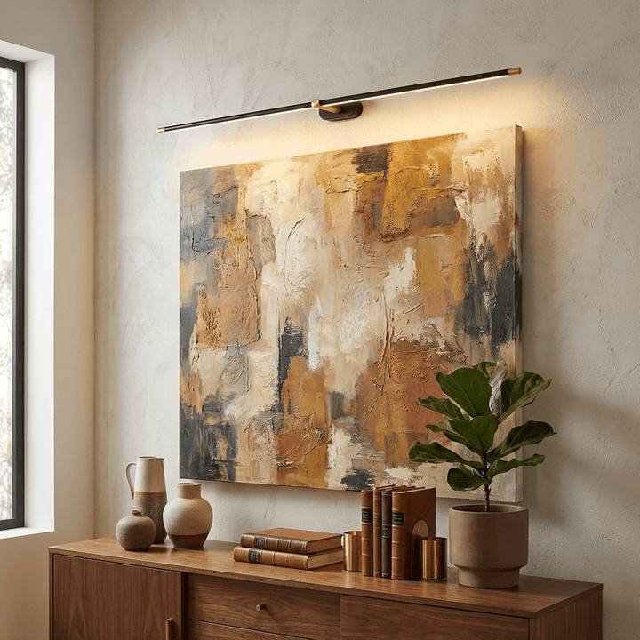 Luminaire mural linéaire LED, rechargeable USB, éclairage sans fil autonome et moderne.