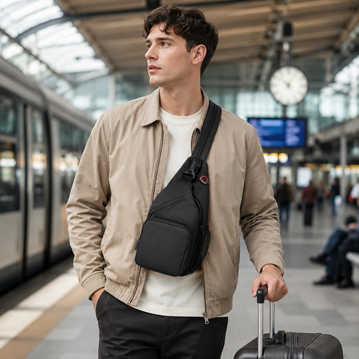 Sac à épaule imperméable, idéal pour ville, design moderne, polyvalent et compact.