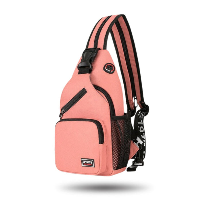 Sac poitrine fonctionnel unisexe, compact et imperméable, avec plusieurs compartiments.
