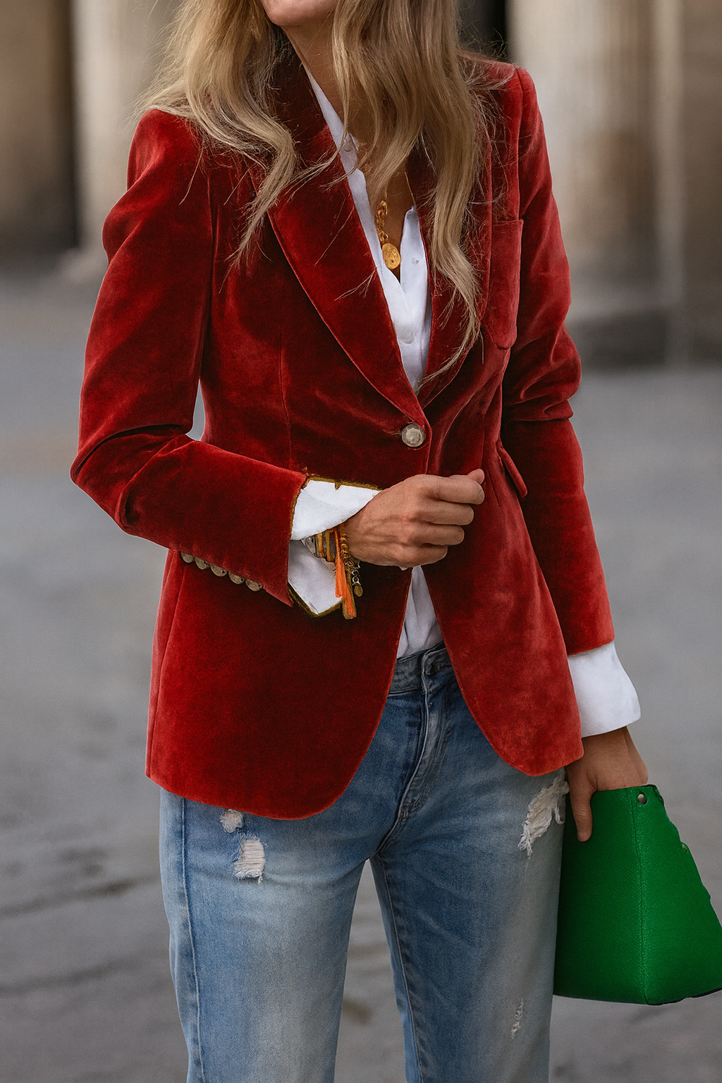 Blazer femme moderne et ajusté, look tendance et habillé, confortable toute la journée.