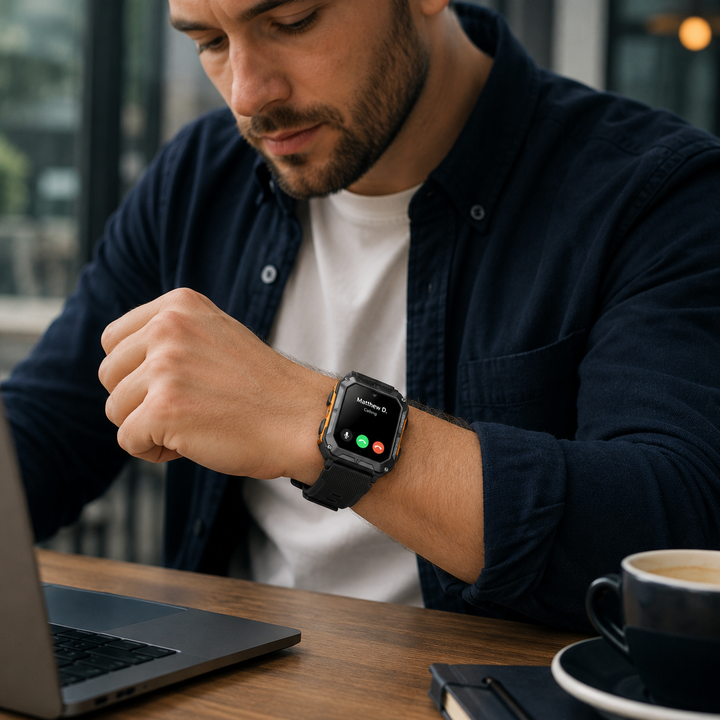 Montre connectée ArmorTime robuste en randonnée. Idéale pour l'aventure en extérieur, longue autonomie assurée.