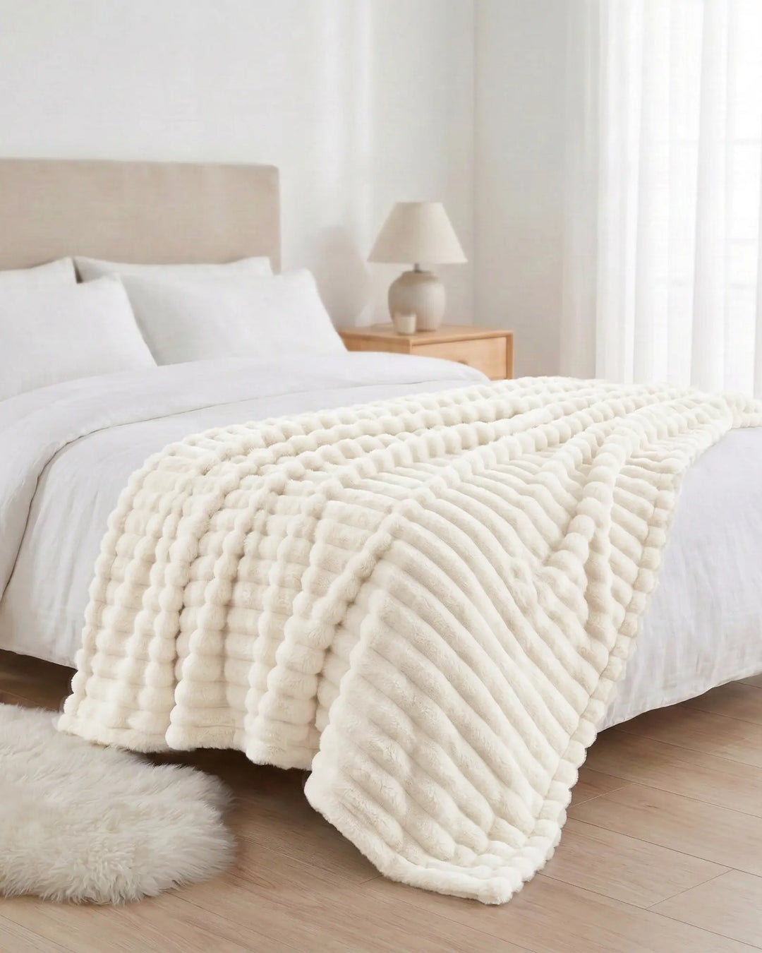 Plaid confortable, moelleux au toucher, parfait pour les après-midi pluvieux.