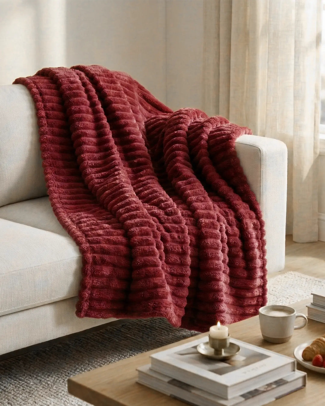 Couverture moelleuse pour toutes saisons, apporte chaleur et douceur.