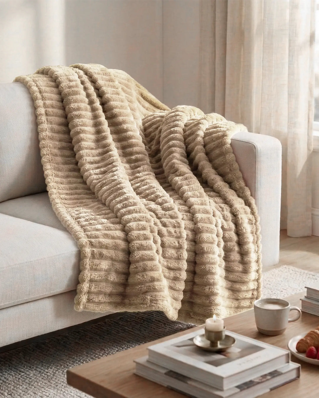 Polaire moelleuse et douce, pour une ambiance cosy dans votre maison.