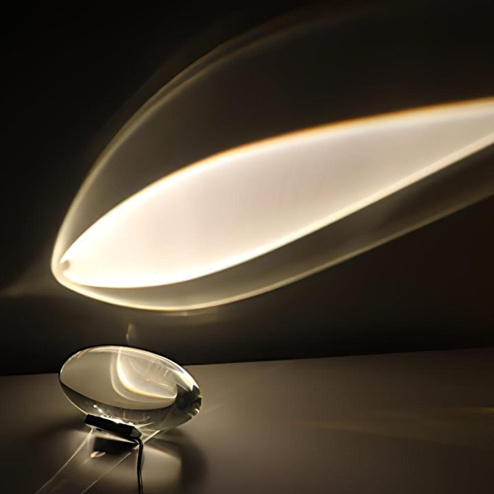 Lampe à poser LED en cristal, ambiance romantique coucher de soleil, un objet déco lumineux.