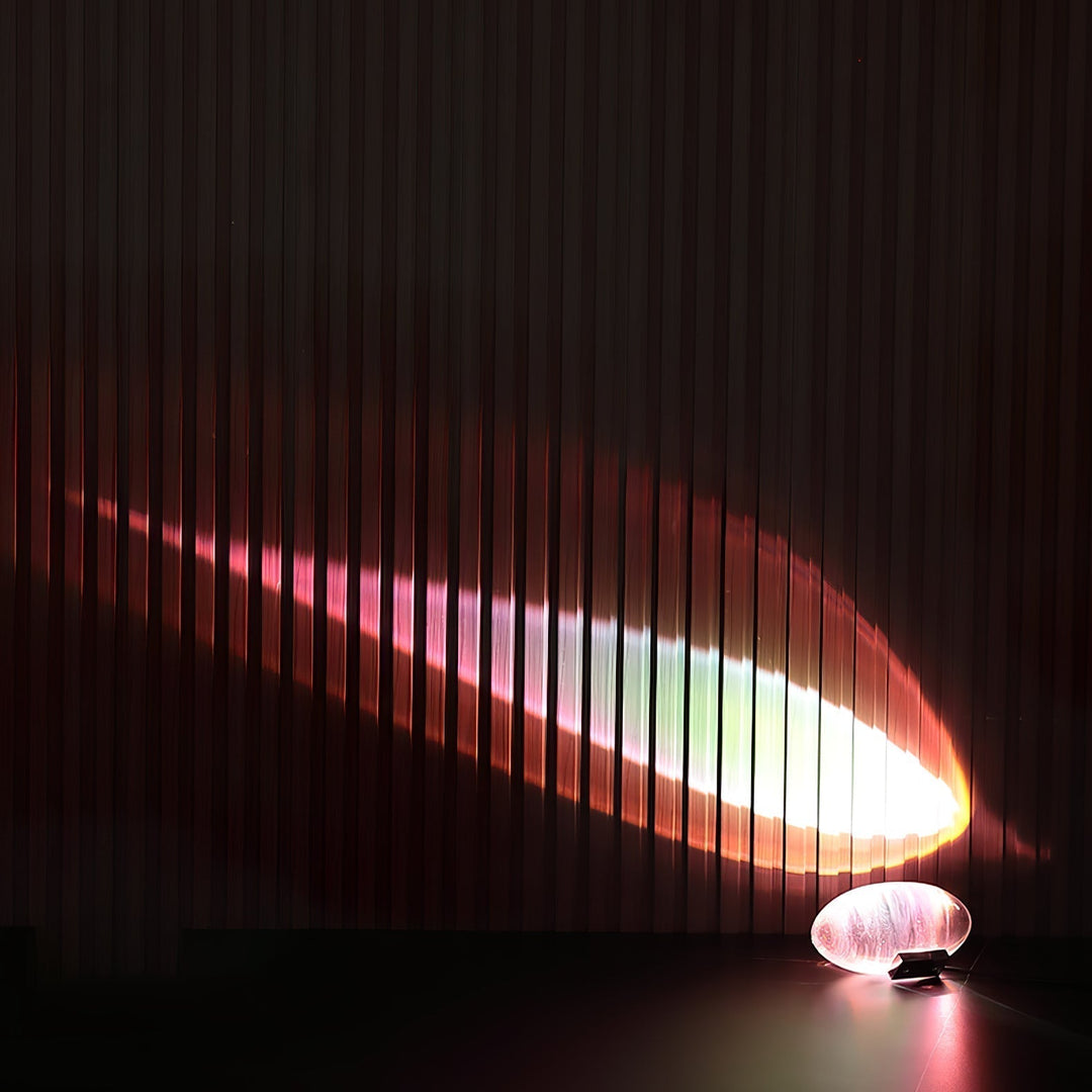 Lampe de table LED en cristal, effet coucher de soleil, ajoutant une touche d'élégance à votre décor.