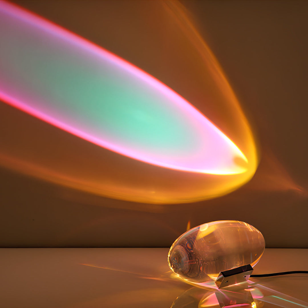 Lampe de chevet LED cristal, lumière douce et décorative, pour une atmosphère relaxante.