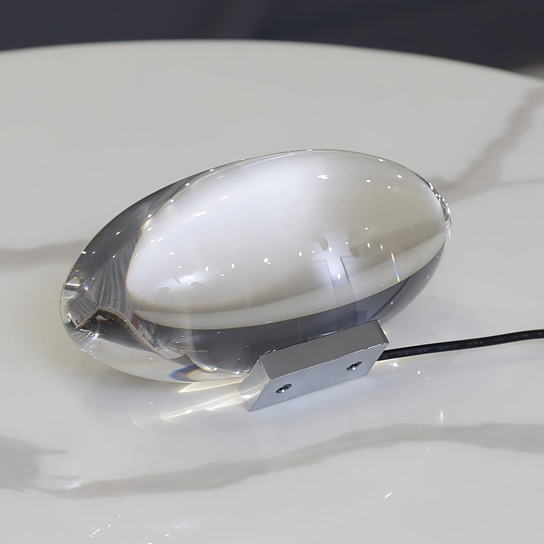 Lampe de table LED cristal, lumière coucher de soleil, idéale pour une ambiance zen et élégante.