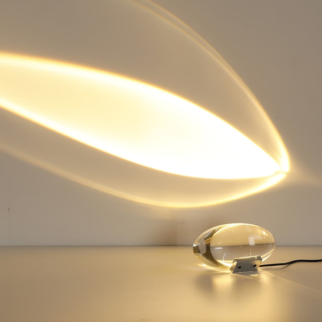 Lampe de table LED cristal, bleuviolet intense, crée une atmosphère unique et très moderne.