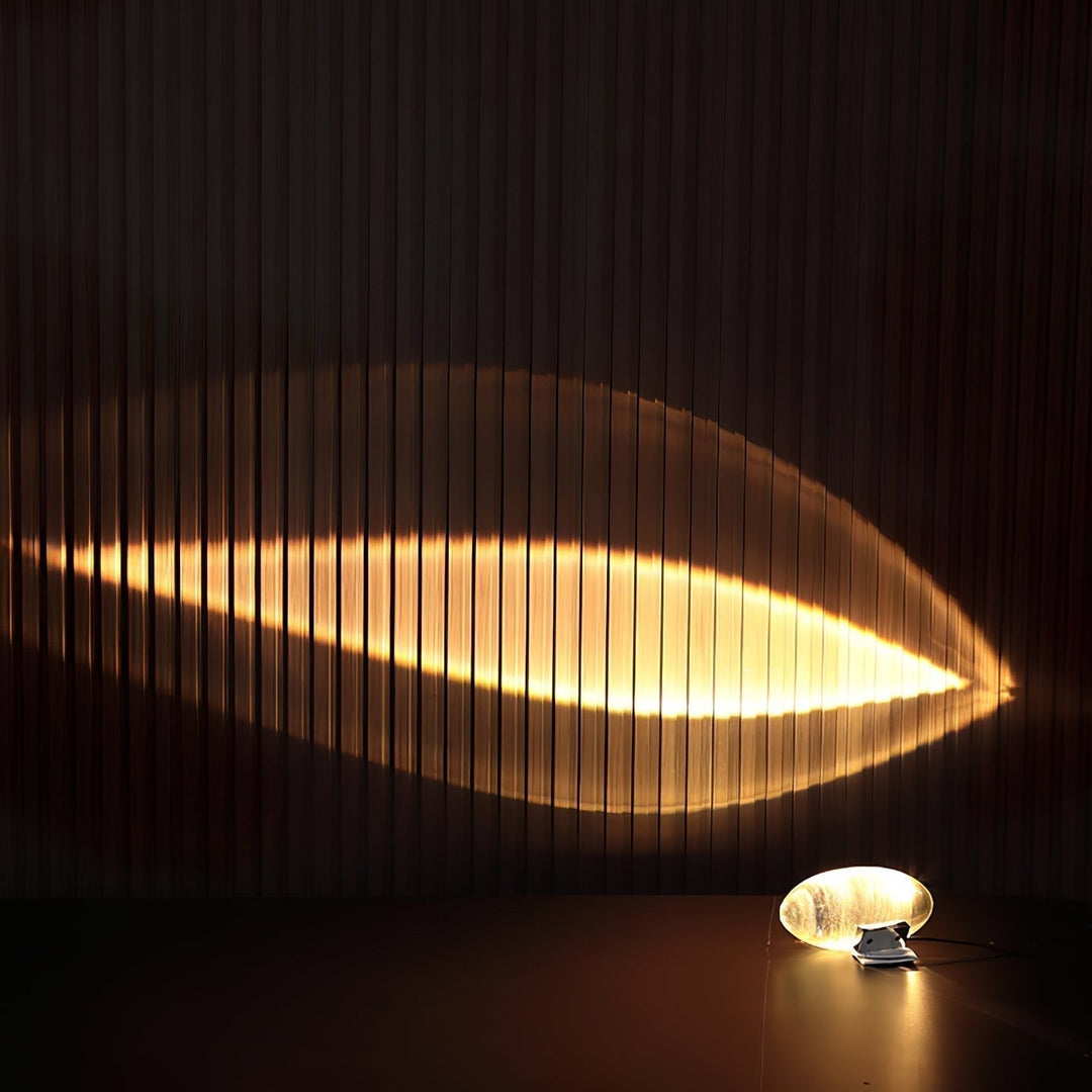 Éclairage d'ambiance LED en cristal, lumière douce bleuviolet, parfaite pour salon ou chambre.