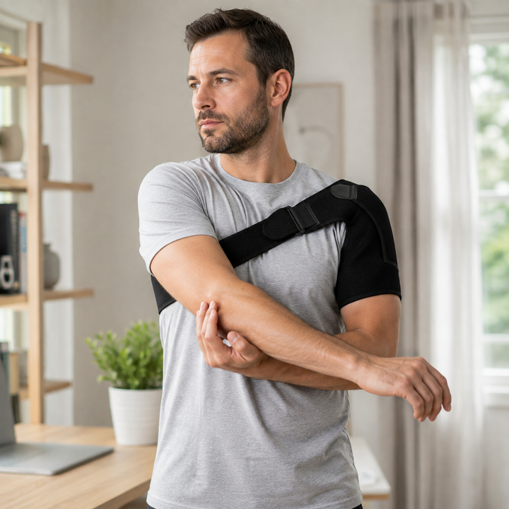 Aide à la récupération épaule, attelle de compression unisexe pour blessures sportives.