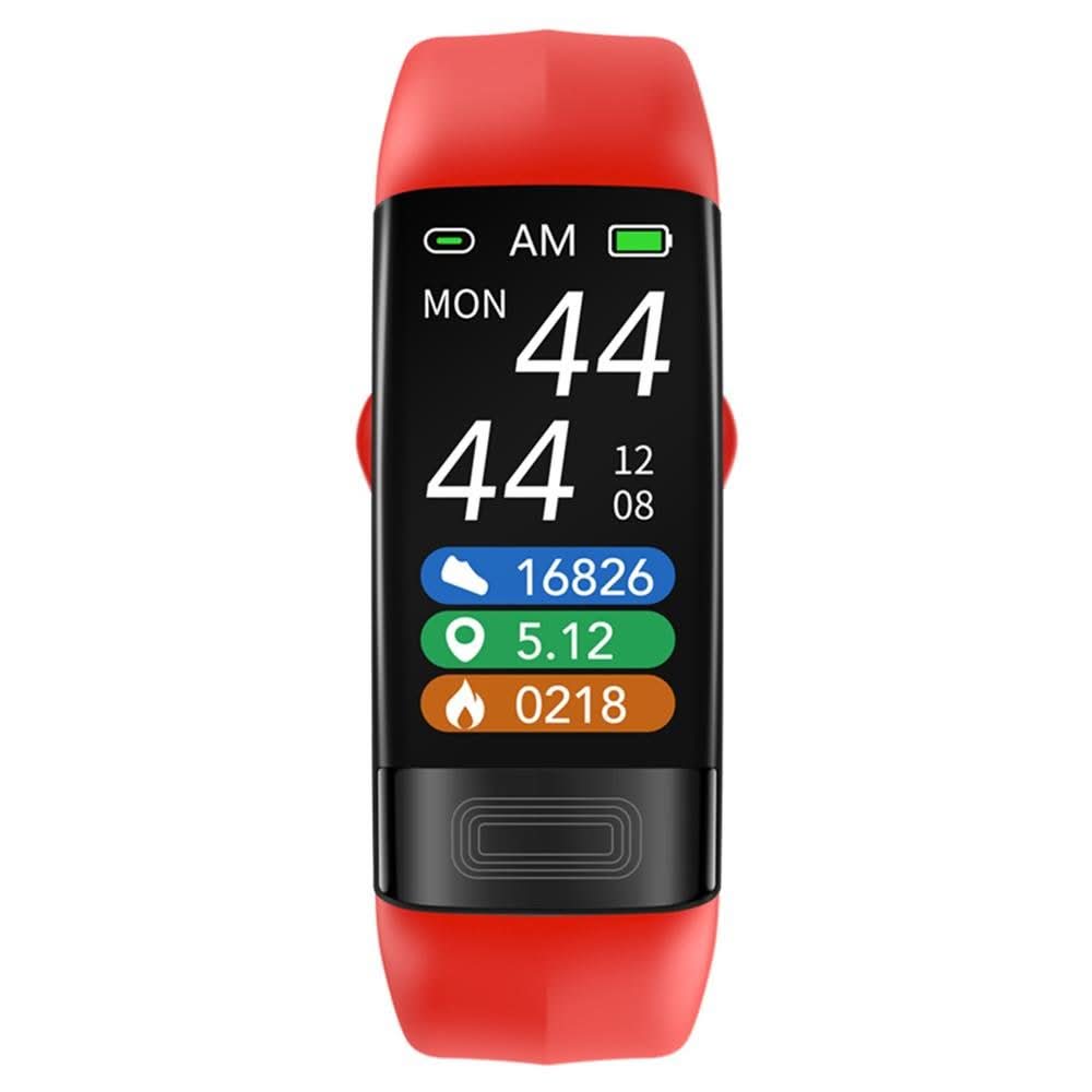Bracelet connecté unisexe en silicone, élégant et étanche, pour suivi santé (ECG, tension, FC).