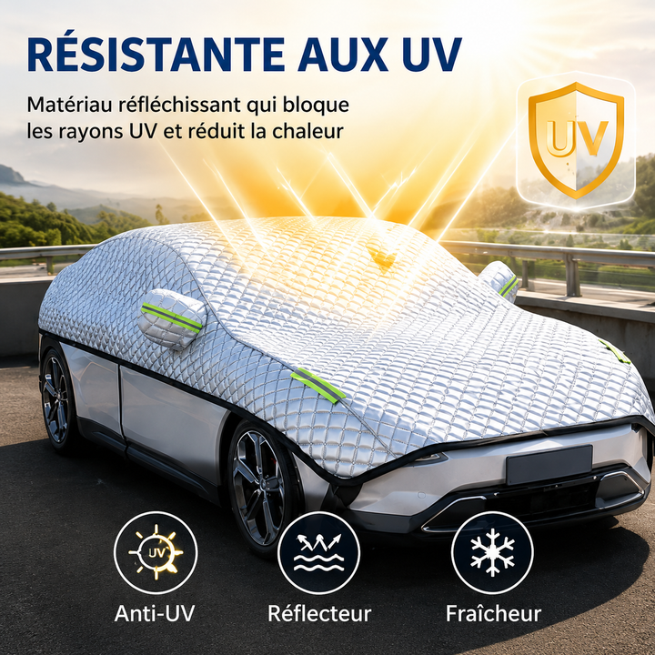 Protection extérieure premium: housse de voiture anti-neige, anti-grêle et anti-UV pour toute auto.