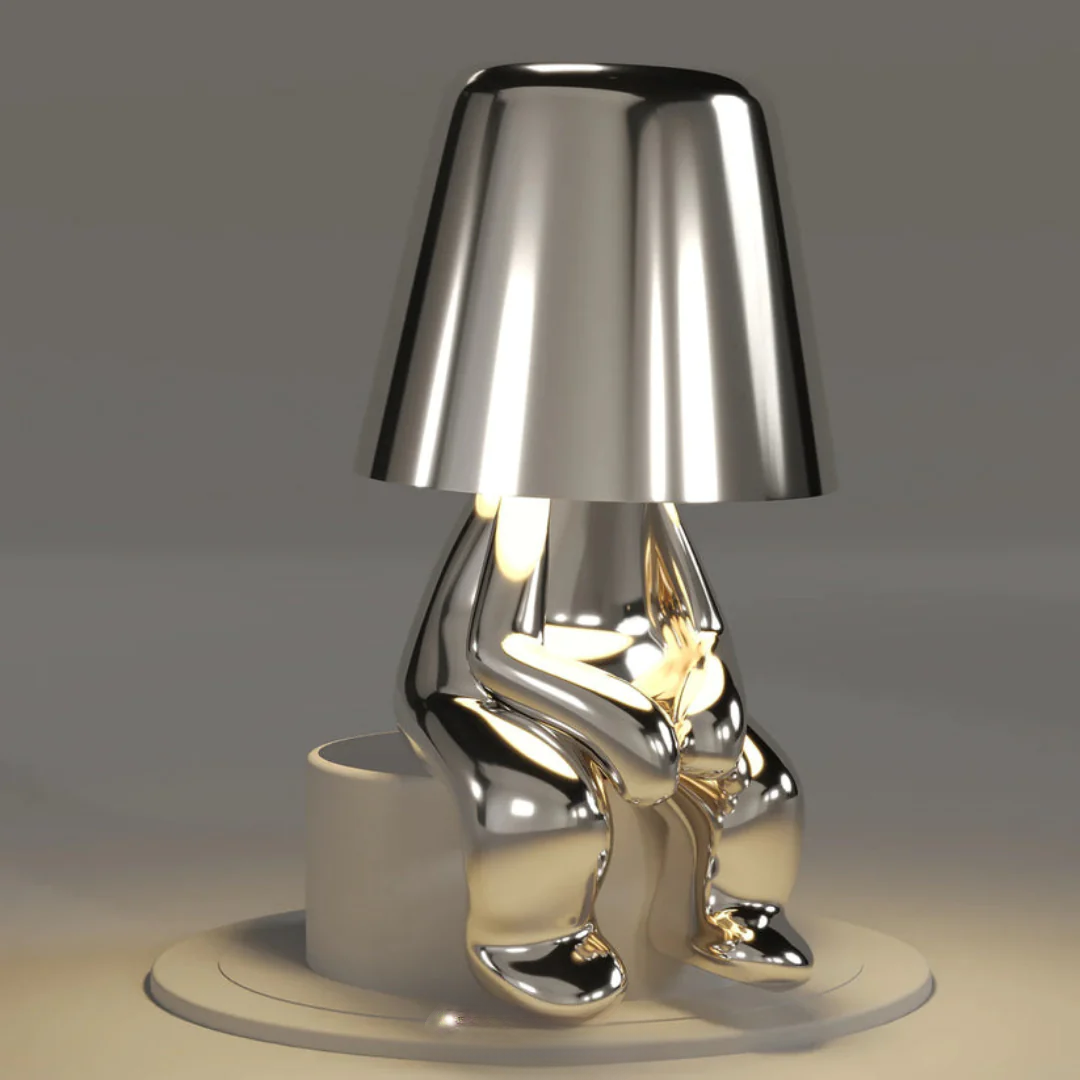 Lampe de table LumoPals : un design unique et une lumière ludique, dimmable et sans fil pour l'ambiance.