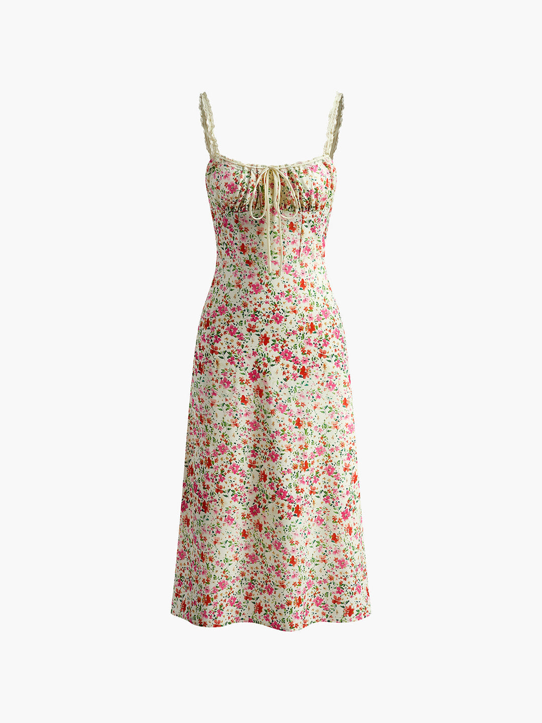 Robe midi florale polyvalente pour femme, style chic ou décontracté d'été, imprimé tendance.