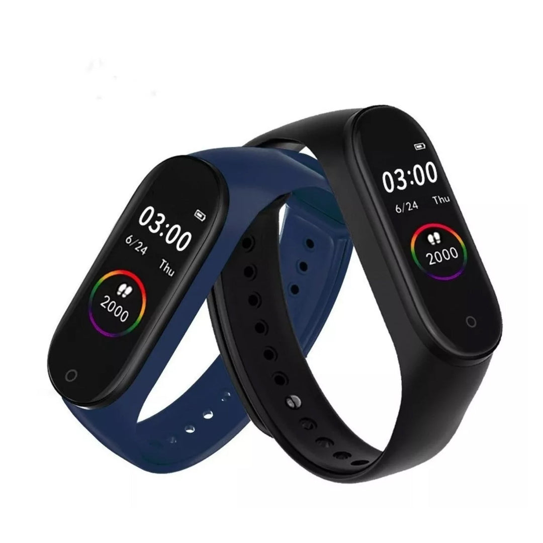Montre intelligente avec son interface de suivi des données santé: cardio, pression artérielle, sommeil et sport.