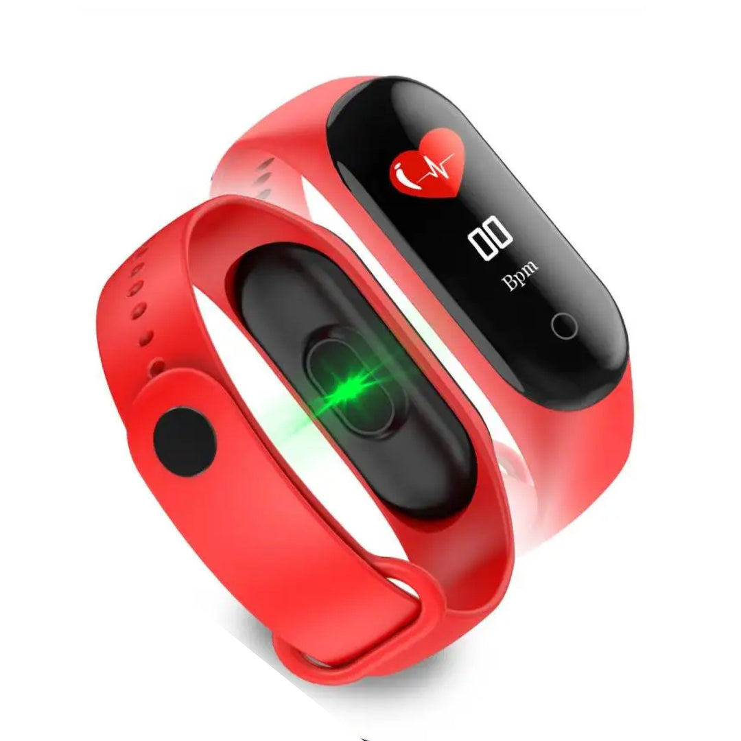 Personne faisant du sport, portant une montre intelligente. Suivi cardio, pression artérielle et activité physique.