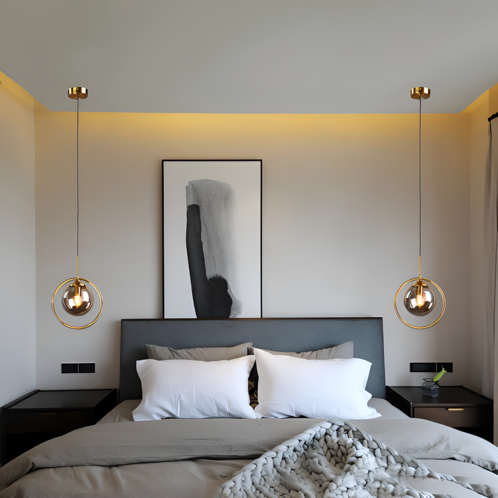 Suspension luminaire LED moderne, design épuré nordique, pour une déco intérieure raffinée.