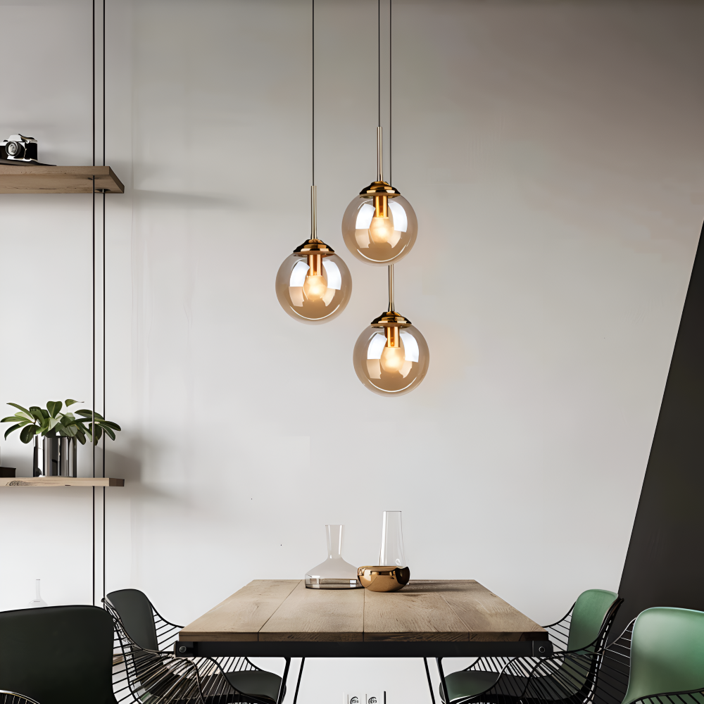 Lampe suspension LED pour cuisine, design élégant et éclairage fonctionnel, style nordique.