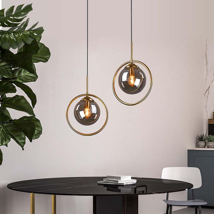 Lampe suspendue LED scandinave, éclairage doux et chaleureux, parfaite pour chambre à coucher.