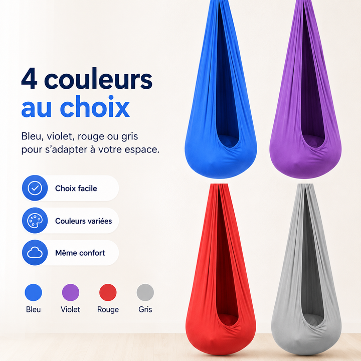 Hamac suspendu pour enfants, un coin de douceur idéal pour lire ou se reposer à la maison ou dehors.