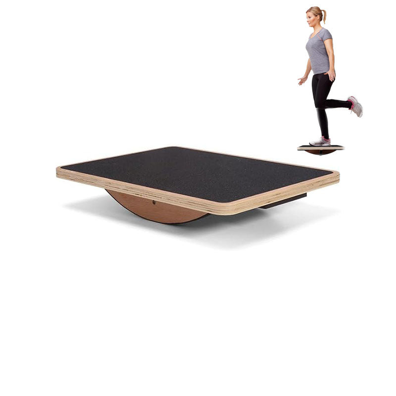 Planche d'équilibre en bois robuste pour entraînement de la force, stabilité et proprioception.