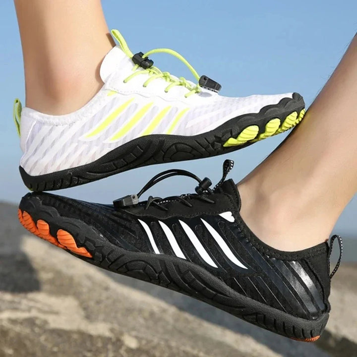 Chaussures minimalistes pour homme et femme, encourageant le renforcement naturel des muscles du pied.
