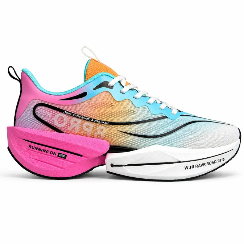 Baskets de course légères et respirantes unisexe, idéales pour entraînement ou marathon.