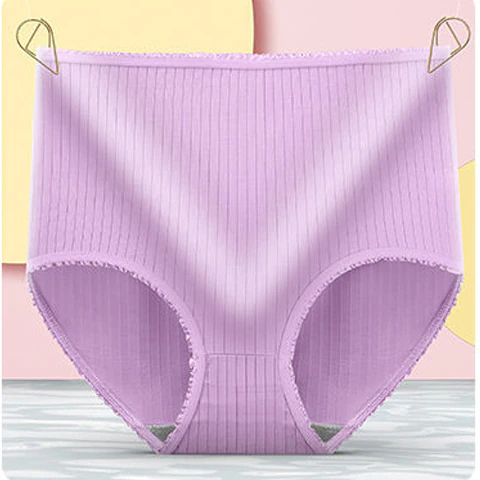 Lot de 8 culottes menstruelles écologiques taille haute pour femme. Protection durable et respectueuse.