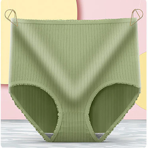 Sous-vêtements anti-fuites femme, taille haute enveloppante. Pack de 8 culottes offrant sécurité et confort.