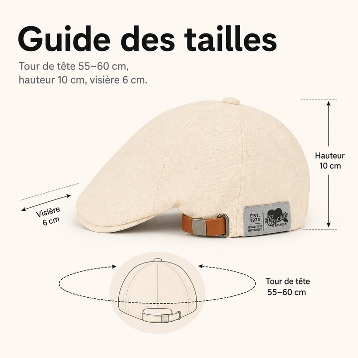 Béret uni ajustable pour homme, coton/polyester. Style élégant, mode masculine intemporelle.