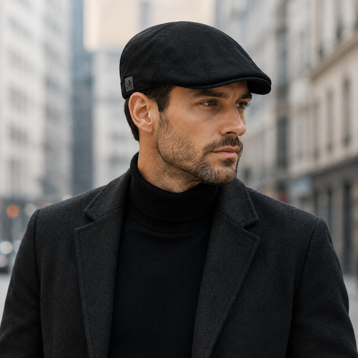 Béret homme en coton de qualité, ajustable, pour un style raffiné et décontracté.