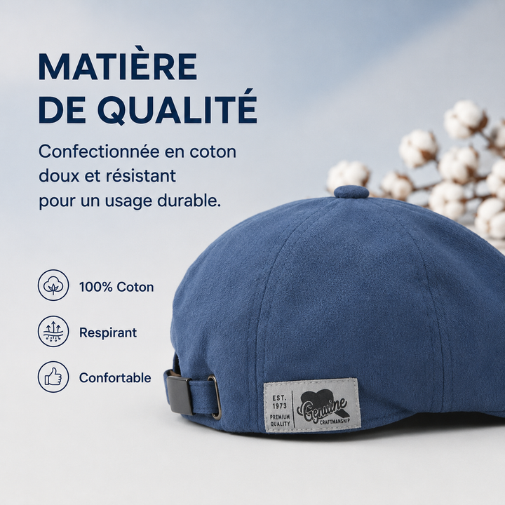 Chapeau homme : béret en coton léger et ajustable, idéal pour l'été.