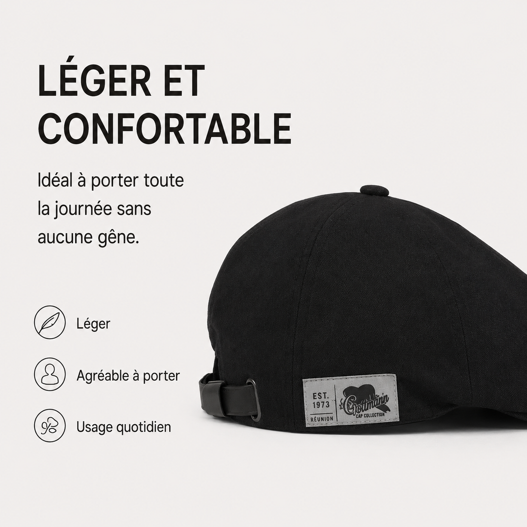 Béret classique homme en coton, design intemporel et ajustement facile.