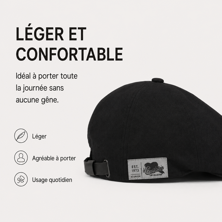 Béret classique homme en coton, design intemporel et ajustement facile.