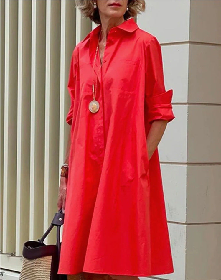 Robe femme midi polyvalente, coupe droite, idéale pour le travail ou les loisirs, élégance assurée.