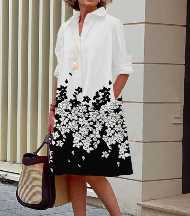 Robe midi en coton pour femme, boutonnée sur le devant, confort optimal et style intemporel.