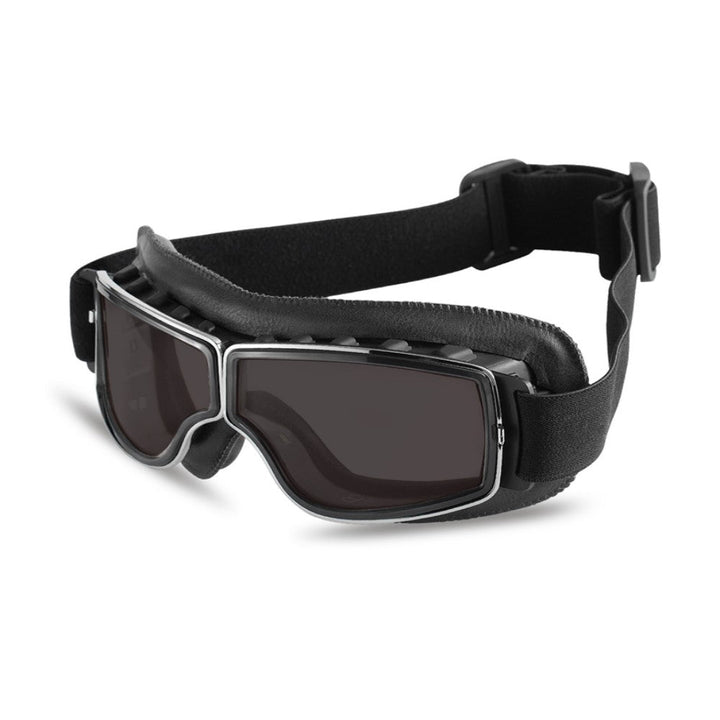 Protégez vos yeux avec ces lunettes moto vintage en cuir. Style classique et confort pour chaque sortie motard.