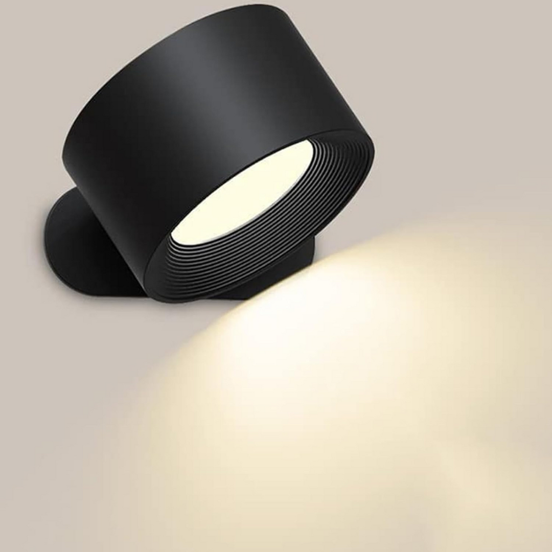 Lampe murale LED moderne, rechargeable et pivotante 360°, éclairage pratique pour toute pièce de la maison.