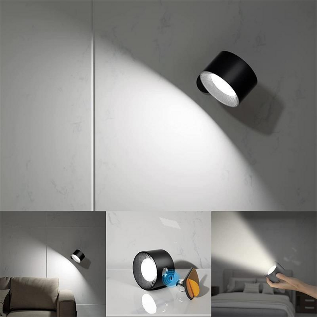 Lampe murale LED contemporaine, pivotante 360°, offre un éclairage directionnel parfait pour la lecture.