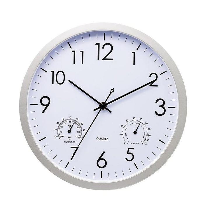 Horloge extérieure noire avec capteurs de météo intégrés: thermomètre et hygromètre. Parfait pour toute terrasse.