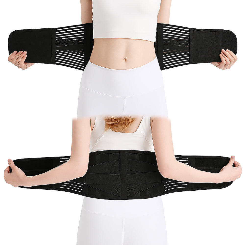 Ceinture de soutien dos pour travail sédentaire, corrige la posture et prévient la douleur lombaire. Confort maximal.