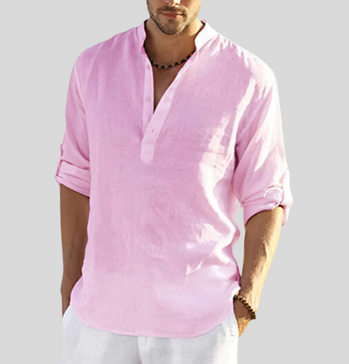 Chemise homme polyvalente: élégante pour l'été, confortable pour la plage, manches courtes.