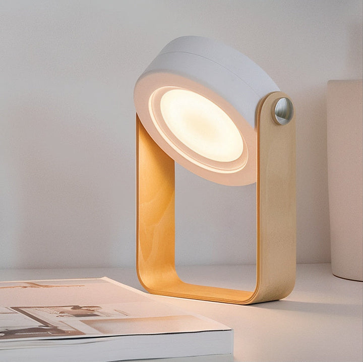 Éclairage d'ambiance LED dimmable rechargeable USB, diffuse une lumière blanc chaud pour le salon.