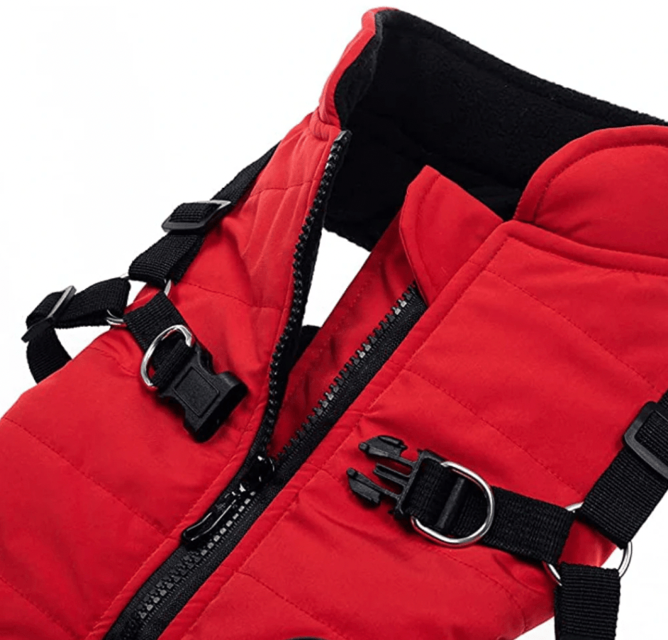 Protection animale: Manteau chaud et imperméable pour chien, harnais intégré, coupe-vent.