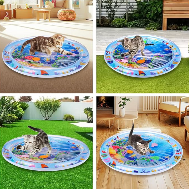 Tapis SplashTail interactif pour chat, jouet aquatique durable pour des heures de jeu et de divertissement.