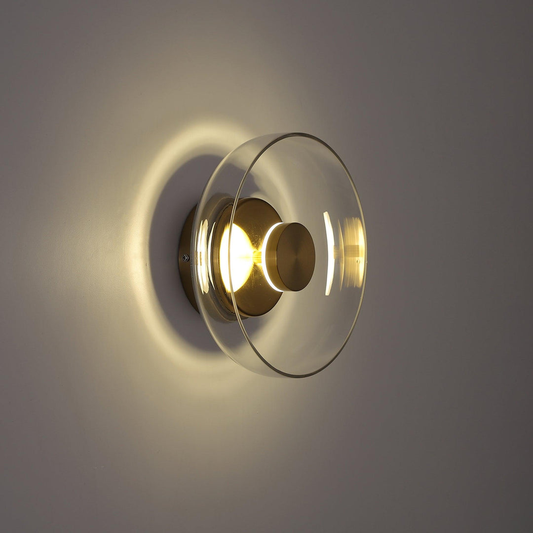 Luminaire LED scandinave, verre sphérique, lumière froide, déco moderne couloir.