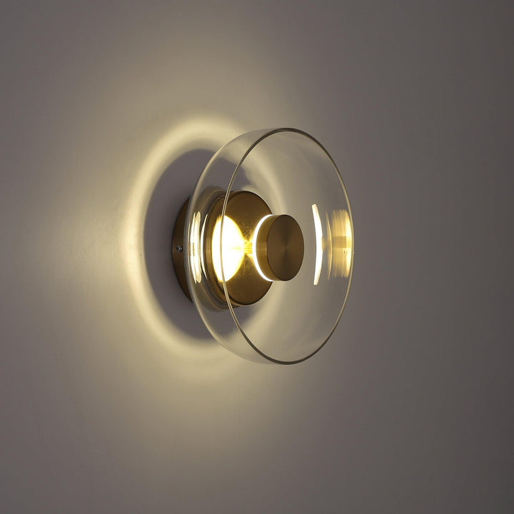 Luminaire LED scandinave, verre sphérique, lumière froide, déco moderne couloir.